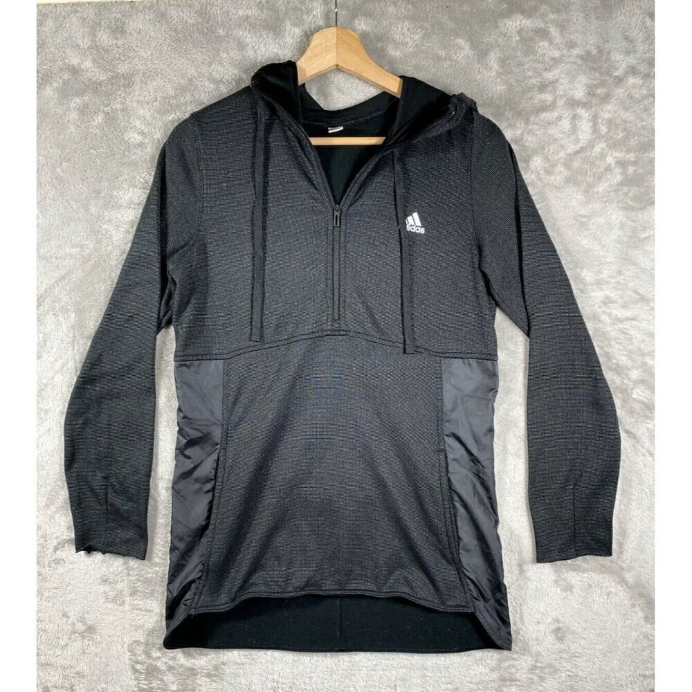 Adidas ClimaWarm Black Pullover Hoodie Women's Medium Thermal Athletic Layer